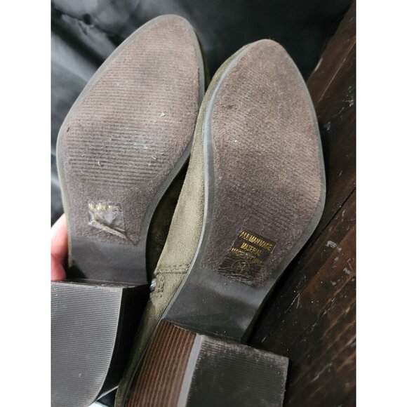 EUC Soda Green Faux Suede Lace Detail Ankle Zip Booties/Sz. 8 - Picture 8 of 9